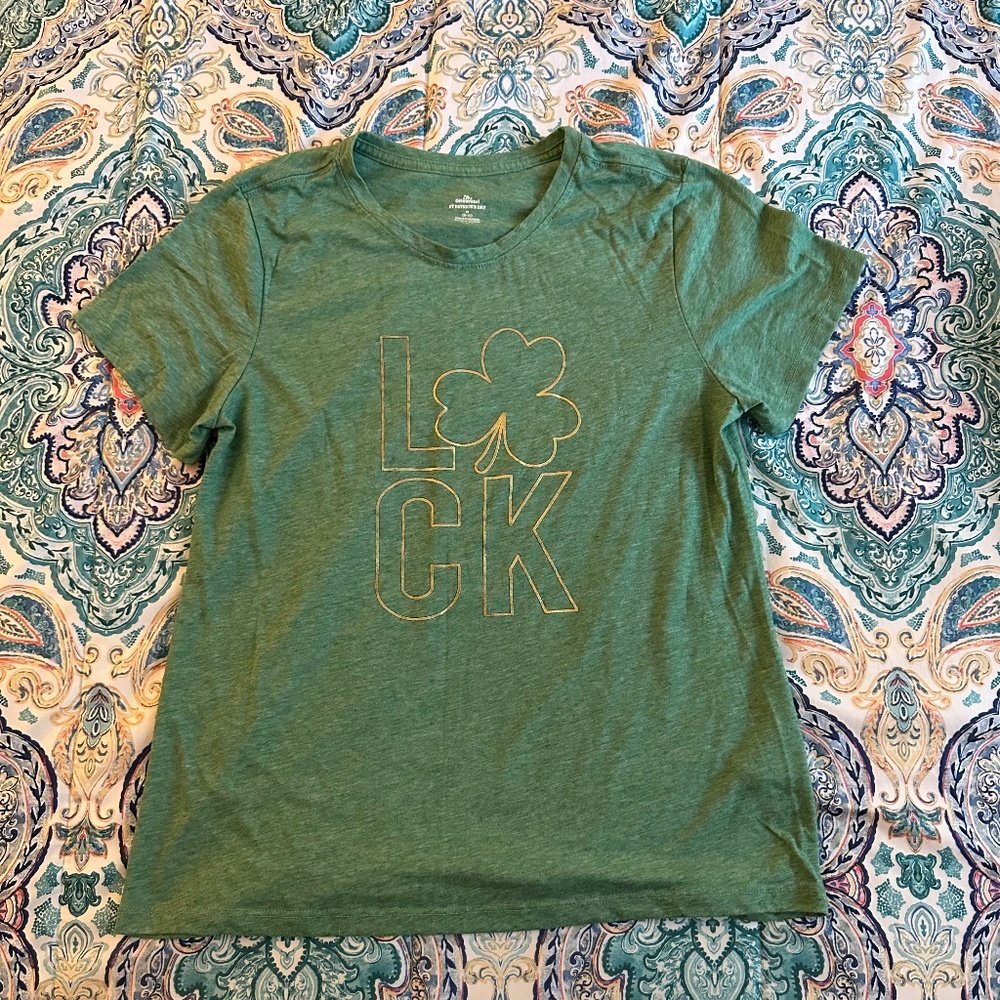 St. Patrick's Day Green "Luck" T-Shirt in Medium